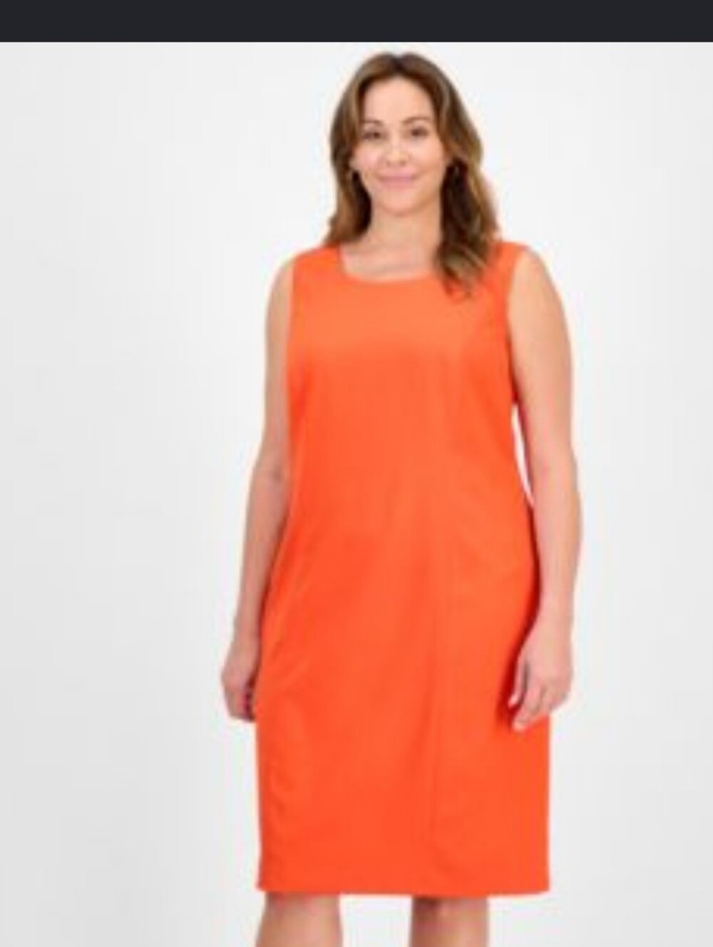 Kasper NWT Orange Valencia Sheath Dress Size 16 $89 Sleeveless Career Workwear